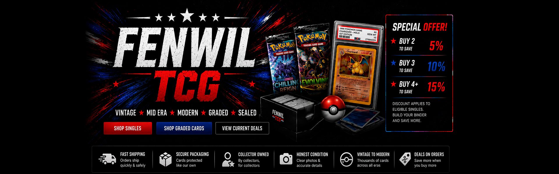 FENWIL-TCG — vintage, mid era, modern, graded and sealed Pokémon cards